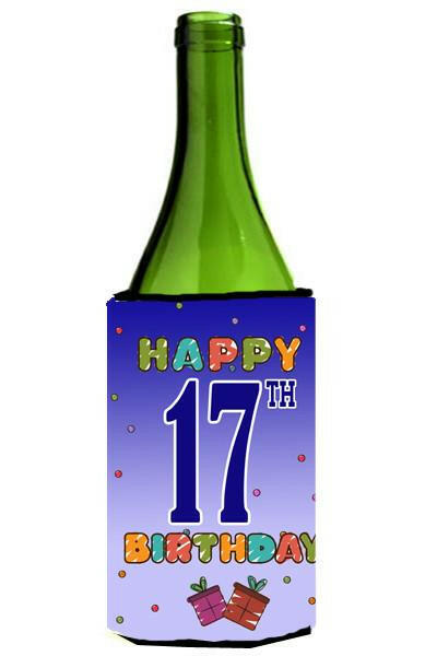 Happy 17th Birthday Wine Bottle Beverage Insulator Hugger CJ1108LITERK by Caroline&#39;s Treasures