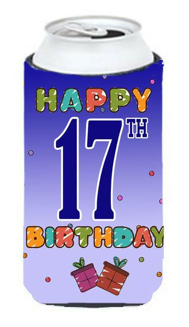 Happy 17th Birthday Tall Boy Beverage Insulator Hugger CJ1108TBC by Caroline&#39;s Treasures