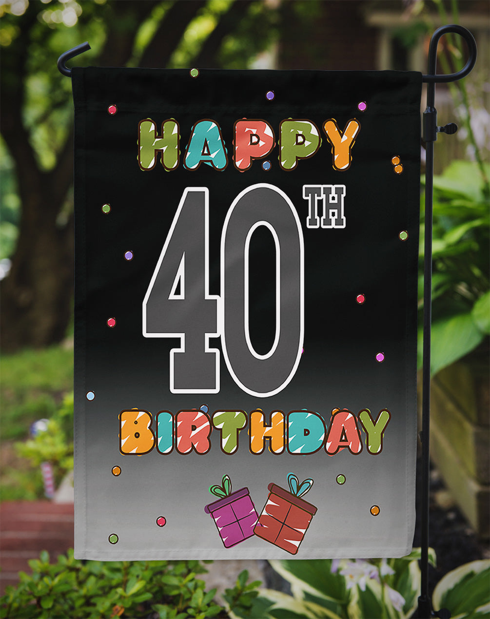 Happy 40th Birthday Flag Garden Size CJ1123GF