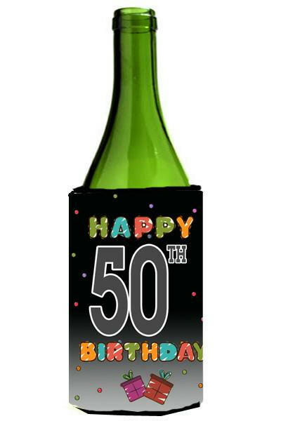 Happy 50th Birthday Wine Bottle Beverage Insulator Hugger CJ1124LITERK by Caroline&#39;s Treasures