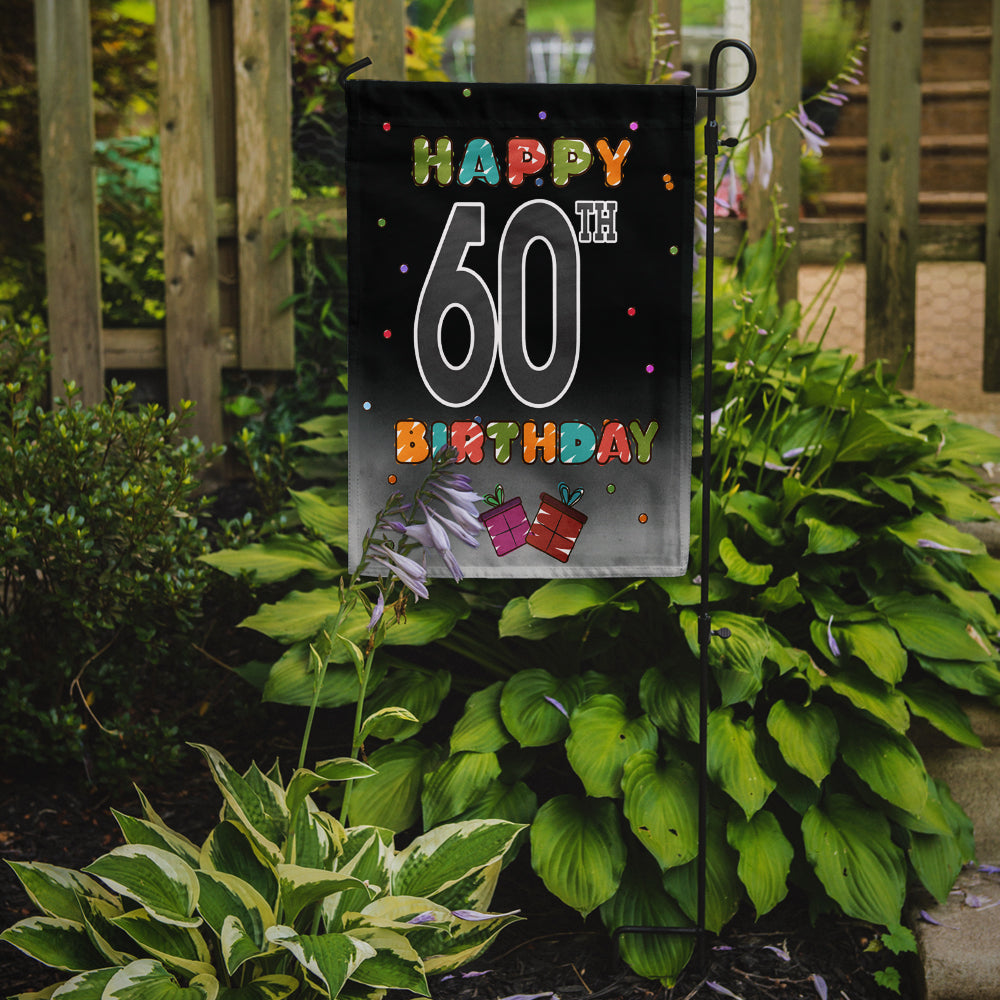 Caroline's Treasures Happy 60th Birthday Garden Flag - Outdoor Decorative Yard Flag CJ1125GF