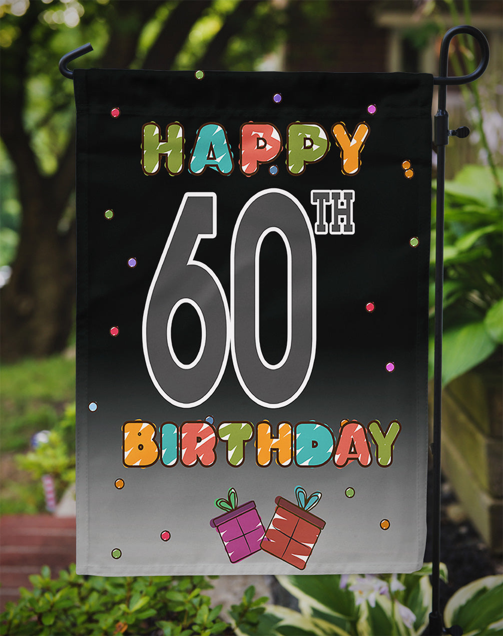 Happy 60th Birthday Flag Garden Size CJ1125GF