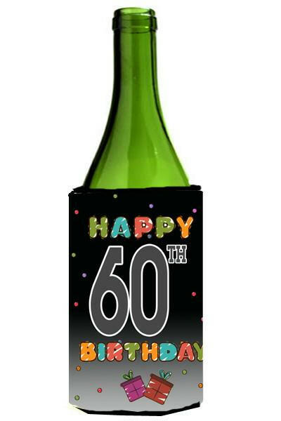 Happy 60th Birthday Wine Bottle Beverage Insulator Hugger CJ1125LITERK by Caroline&#39;s Treasures