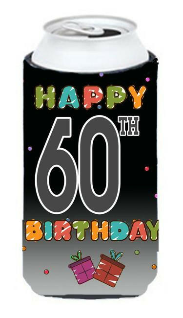 Happy 60th Birthday Tall Boy Beverage Insulator Hugger CJ1125TBC by Caroline&#39;s Treasures