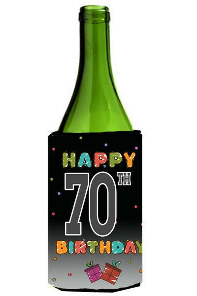 Happy 70th Birthday Wine Bottle Beverage Insulator Hugger CJ1126LITERK by Caroline&#39;s Treasures