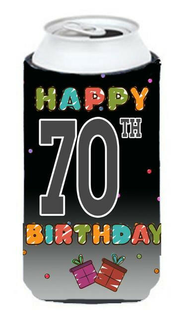 Happy 70th Birthday Tall Boy Beverage Insulator Hugger CJ1126TBC by Caroline&#39;s Treasures