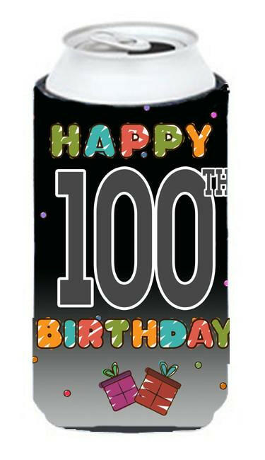 Happy 100th Birthday Tall Boy Beverage Insulator Hugger CJ1129TBC by Caroline&#39;s Treasures