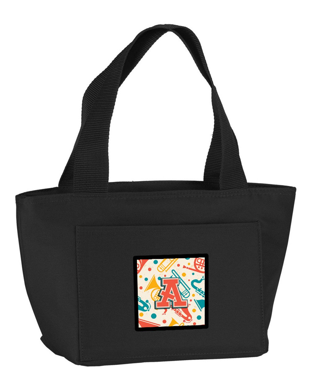 Letter A Retro Teal Orange Musical Instruments Initial Lunch Bag CJ2001-ABK-8808 by Caroline&#39;s Treasures