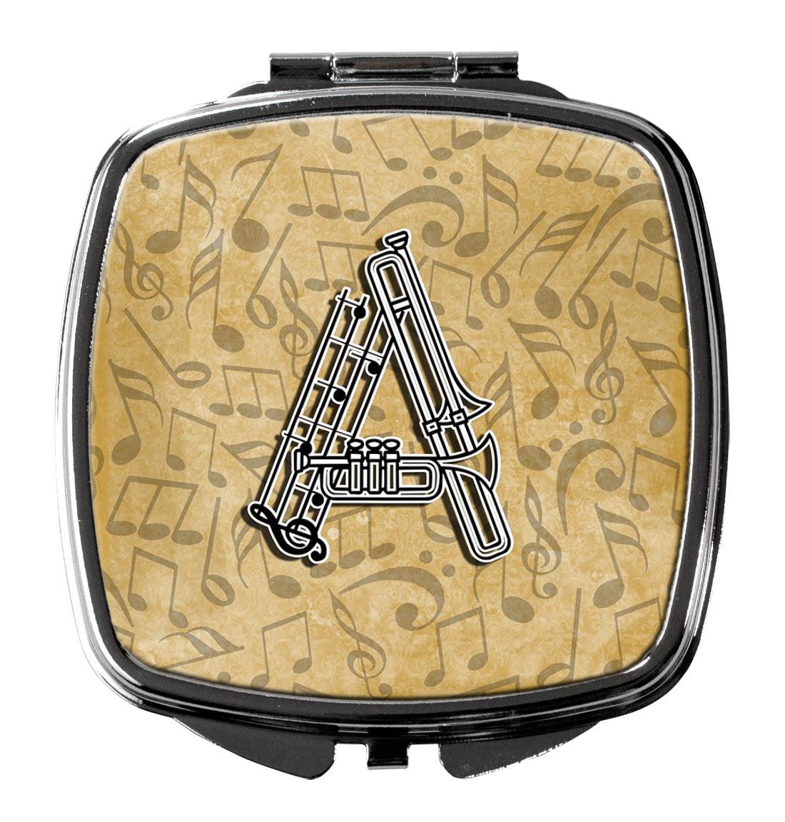 Caroline's Treasures Letter A Musical Instrument Alphabet Compact Mirror – Stylish Purse Mirror with Artistic Covers CJ2004-ASCM