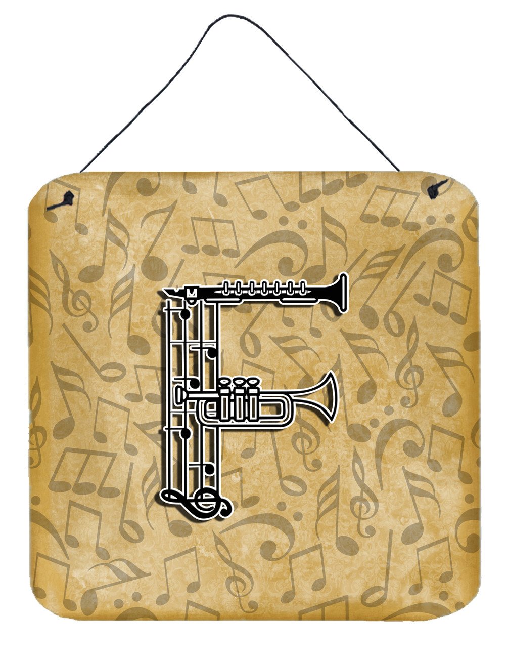 Letter F Musical Instrument Alphabet Wall or Door Hanging Prints CJ2004-FDS66 by Caroline's Treasures