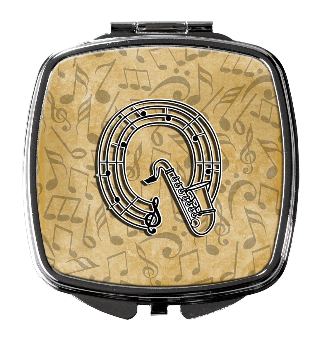 Caroline's Treasures Letter Q Musical Instrument Alphabet Compact Mirror – Stylish Purse Mirror with Artistic Covers CJ2004-QSCM