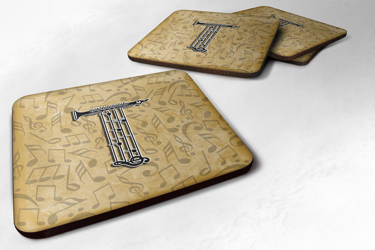 Set of 4 Letter T Musical Instrument Alphabet Foam Coasters CJ2004-TFC - the-store.com