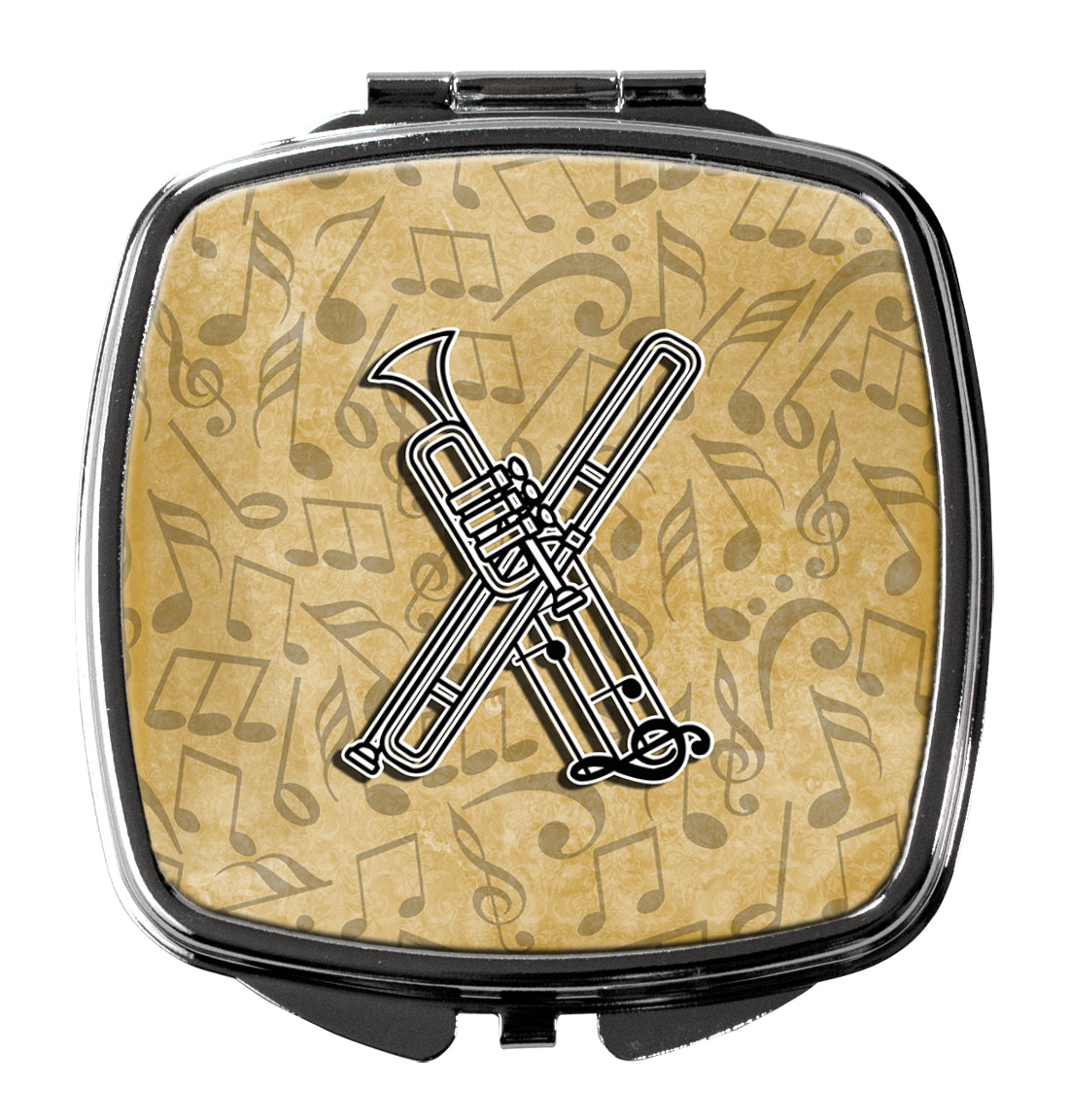 Caroline's Treasures Letter X Musical Instrument Alphabet Compact Mirror – Stylish Purse Mirror with Artistic Covers CJ2004-XSCM
