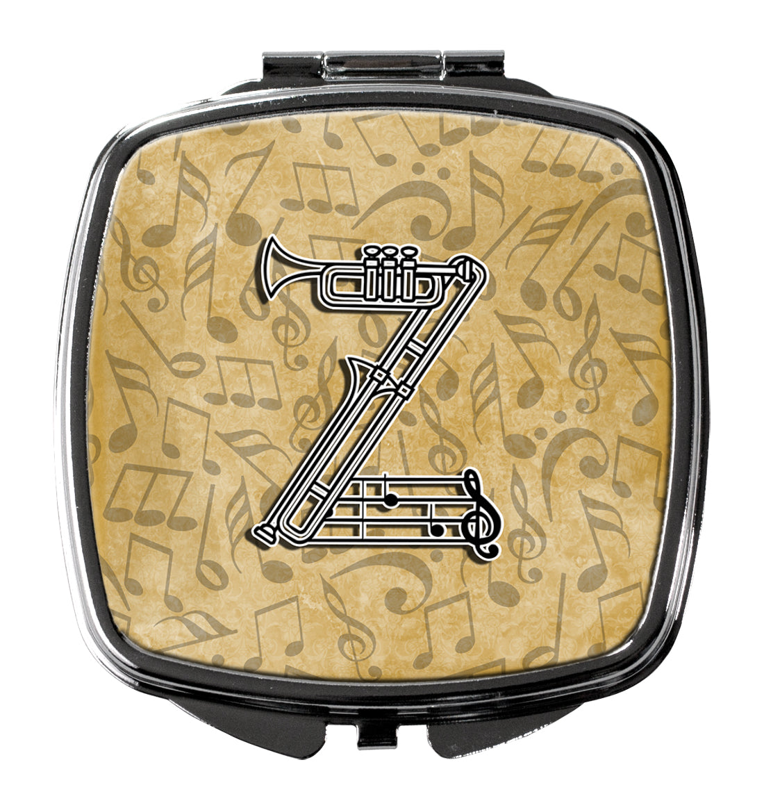 Caroline's Treasures Letter Z Musical Instrument Alphabet Compact Mirror – Stylish Purse Mirror with Artistic Covers CJ2004-ZSCM