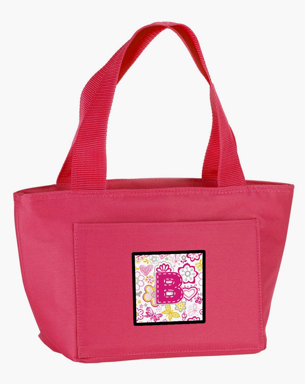 Letter B Flowers and Butterflies Pink Lunch Bag CJ2005-BPK-8808 by Caroline&#39;s Treasures