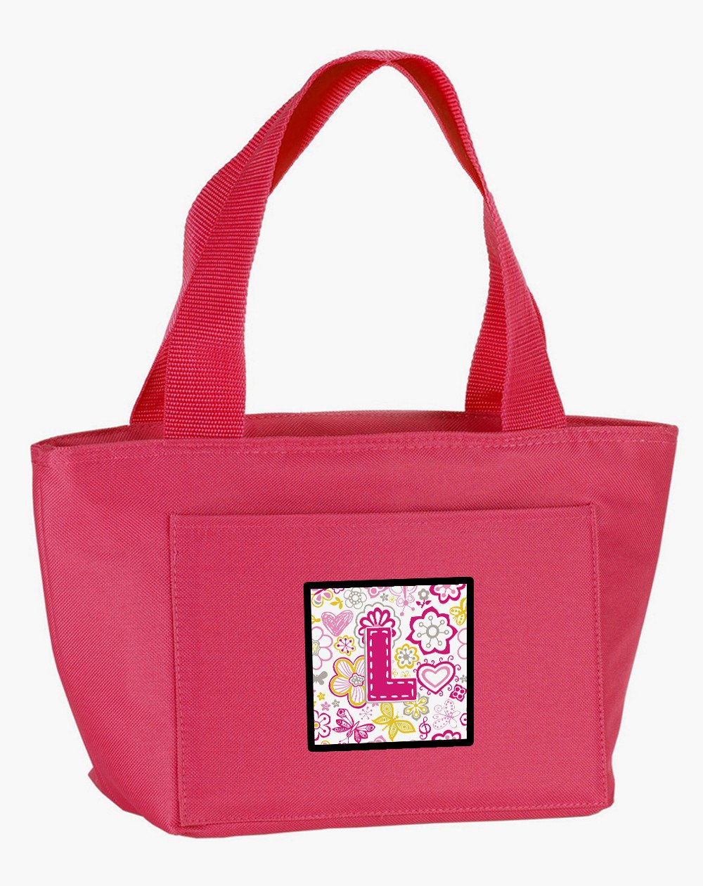 Letter L Flowers and Butterflies Pink Lunch Bag CJ2005-LPK-8808 by Caroline&#39;s Treasures