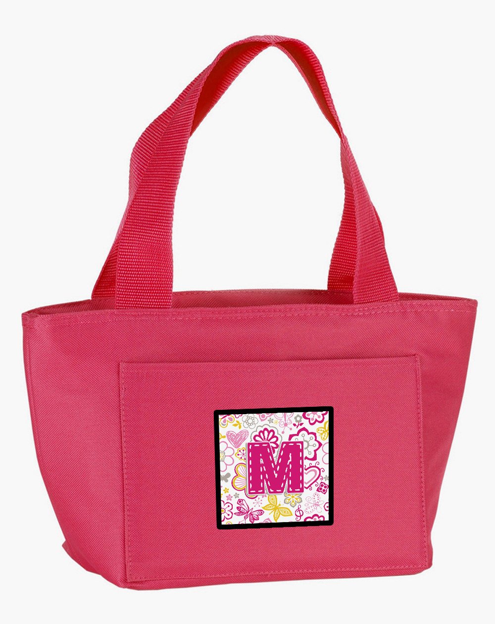 Letter M Flowers and Butterflies Pink Lunch Bag CJ2005-MPK-8808 by Caroline&#39;s Treasures