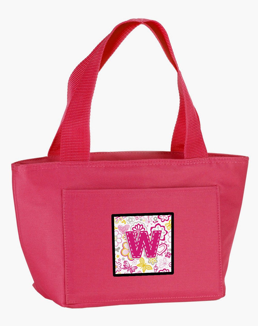 Letter W Flowers and Butterflies Pink Lunch Bag CJ2005-WPK-8808 by Caroline&#39;s Treasures