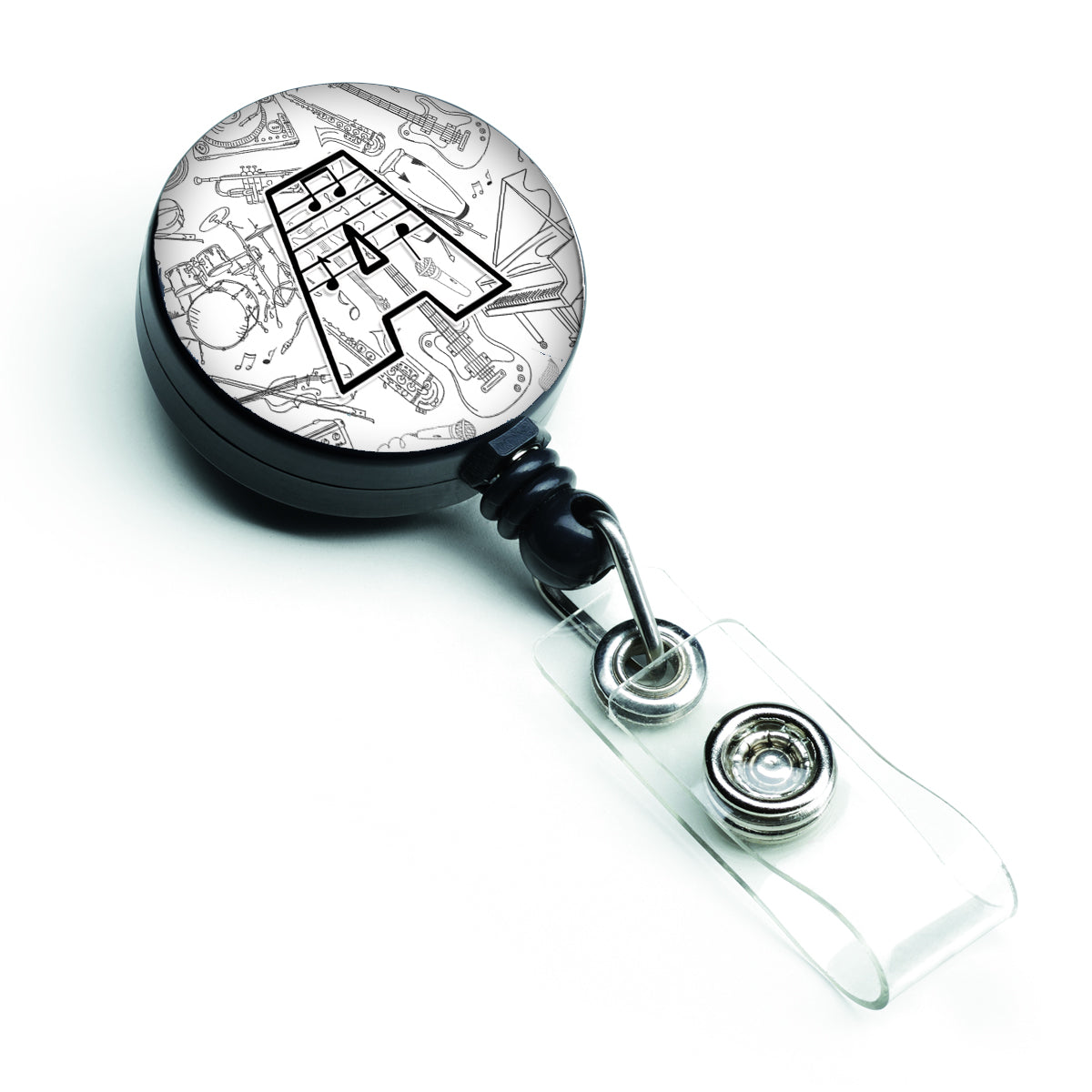 Letter A Musical Note Letters Retractable Badge Reel CJ2007-ABR  the-store.com.
