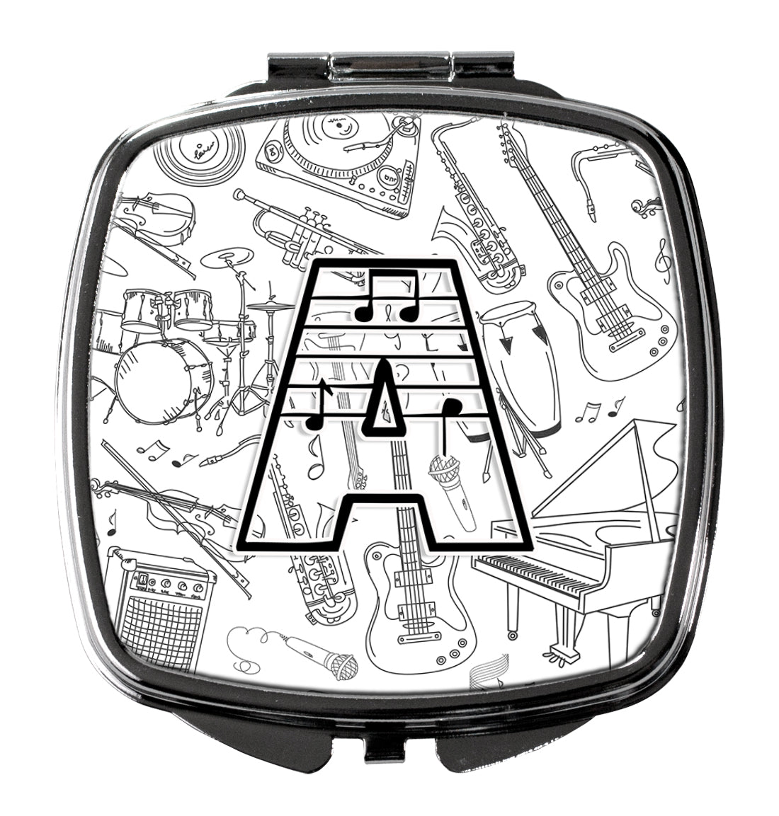 Caroline's Treasures Letter A Musical Note Letters Compact Mirror – Stylish Purse Mirror with Artistic Covers CJ2007-ASCM