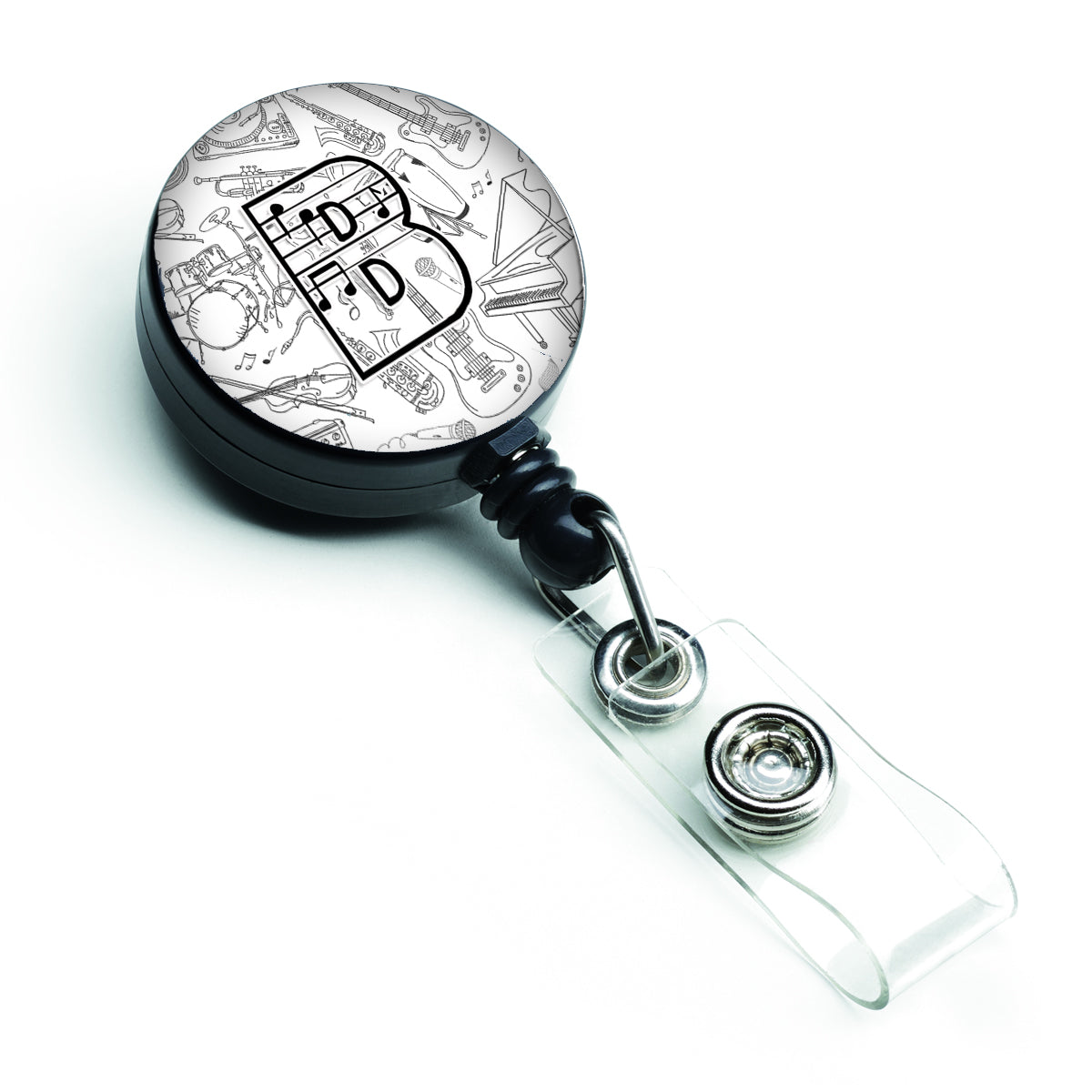 Letter B Musical Note Letters Retractable Badge Reel CJ2007-BBR