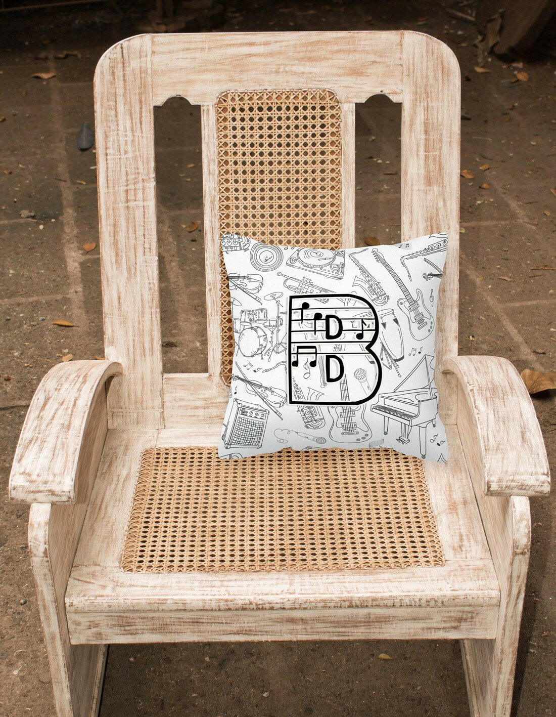Letter B Musical Note Letters Canvas Fabric Decorative Pillow CJ2007-BPW1414 by Caroline's Treasures