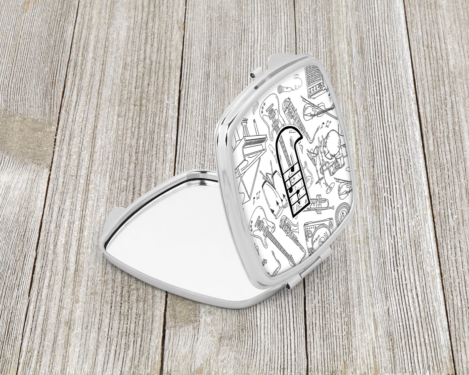 Caroline's Treasures Letter J Musical Note Letters Compact Mirror – Stylish Purse Mirror with Artistic Covers CJ2007-JSCM