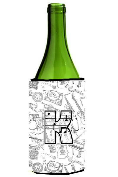 Letter K Musical Note Letters Wine Bottle Beverage Insulator Hugger CJ2007-KLITERK by Caroline&#39;s Treasures