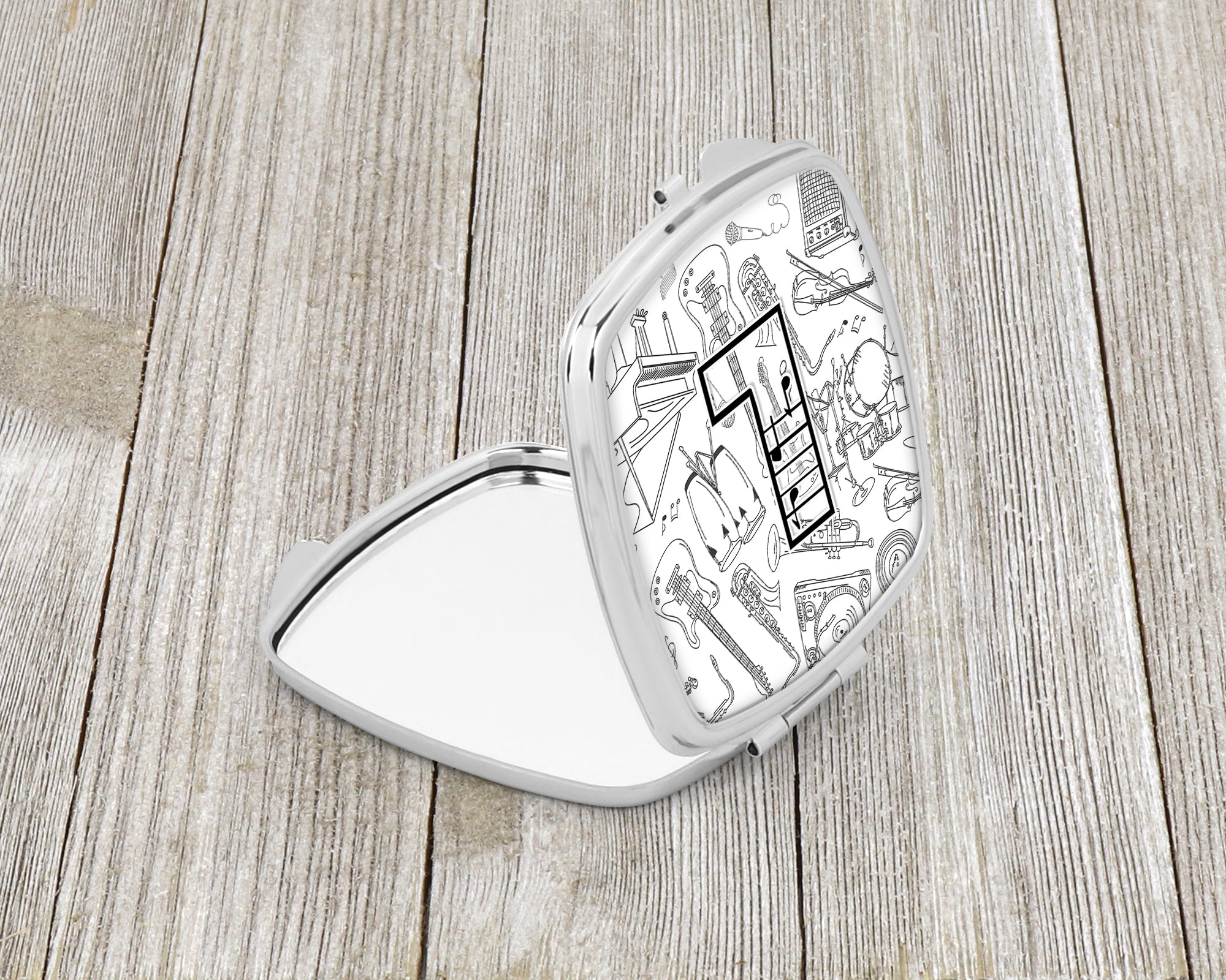 Caroline's Treasures Letter L Musical Note Letters Compact Mirror – Stylish Purse Mirror with Artistic Covers CJ2007-LSCM