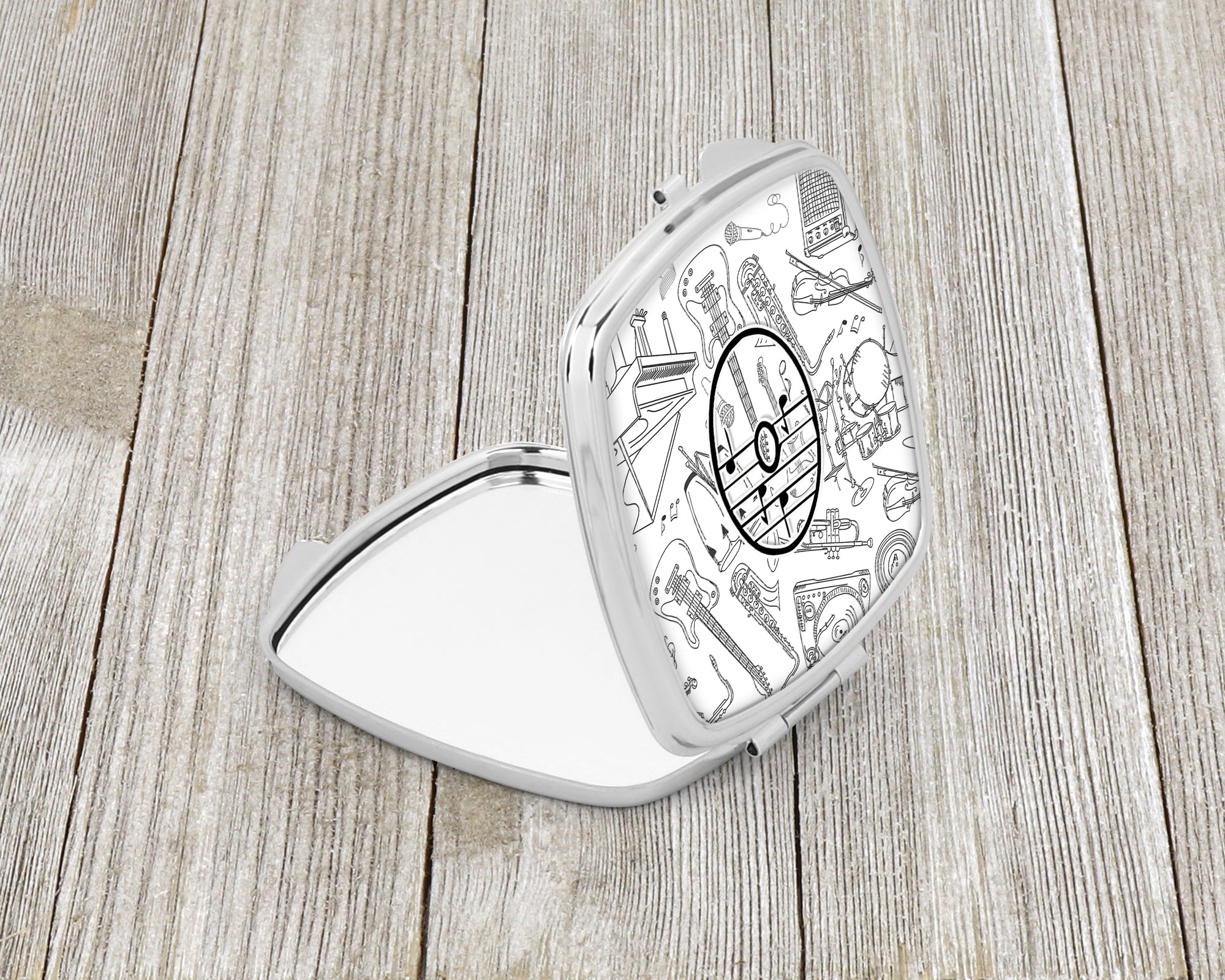 Caroline's Treasures Letter O Musical Note Letters Compact Mirror – Stylish Purse Mirror with Artistic Covers CJ2007-OSCM