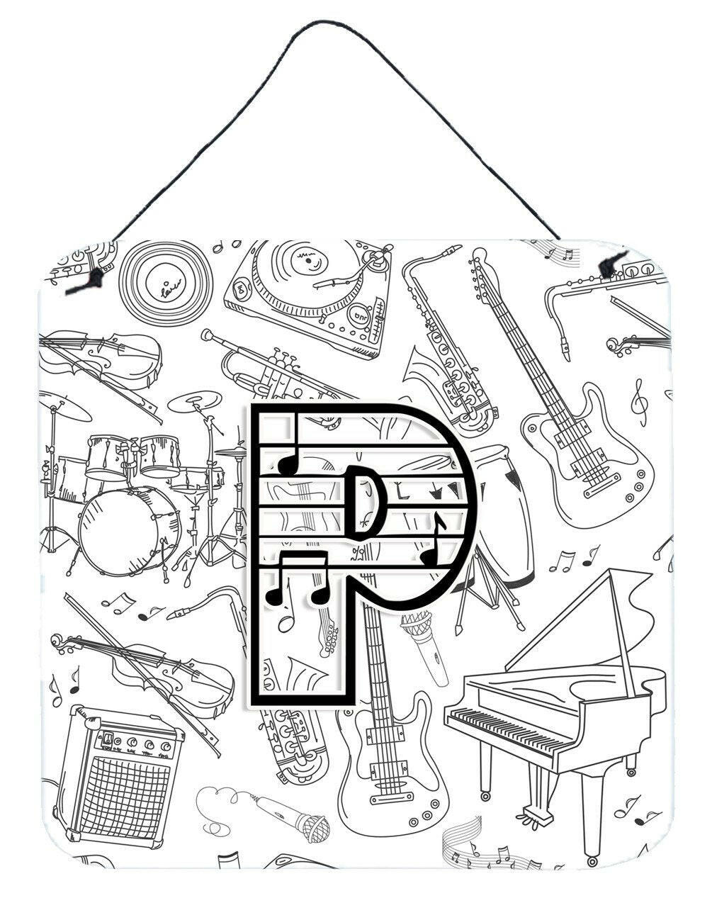 Letter P Musical Note Letters Wall or Door Hanging Prints CJ2007-PDS66 by Caroline&#39;s Treasures