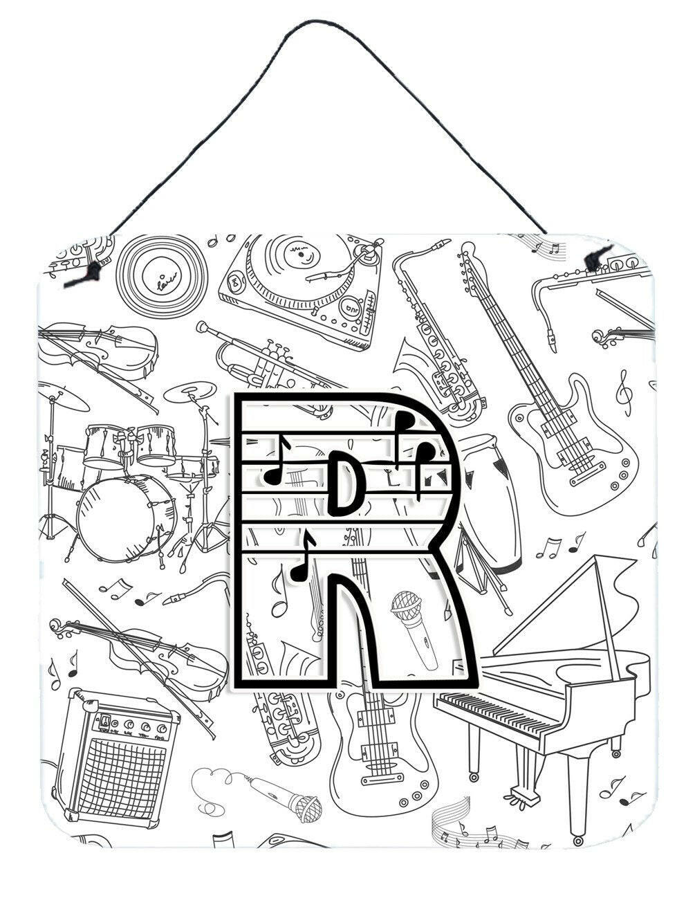 Letter R Musical Note Letters Wall or Door Hanging Prints CJ2007-RDS66 by Caroline&#39;s Treasures