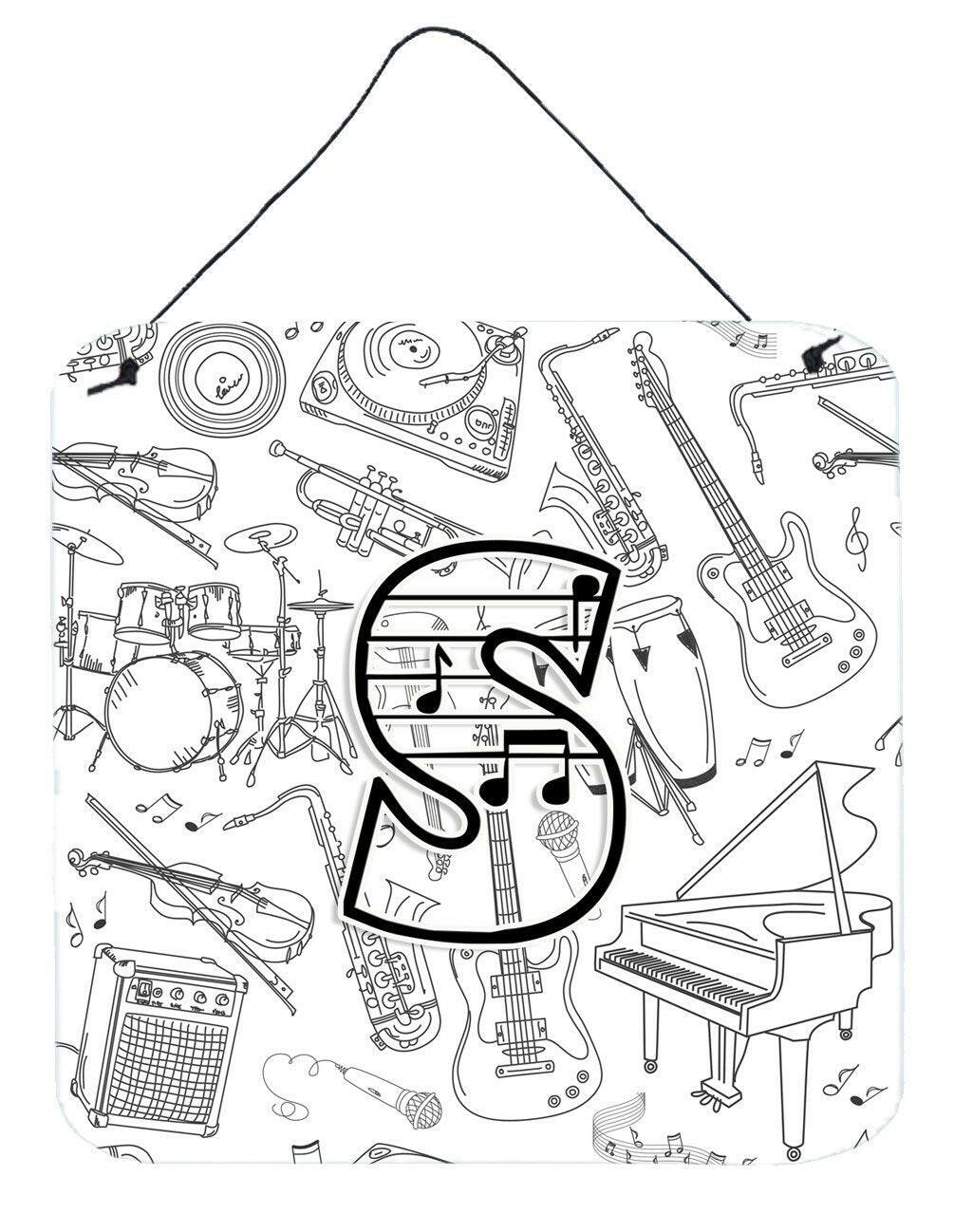 Letter S Musical Note Letters Wall or Door Hanging Prints CJ2007-SDS66 by Caroline&#39;s Treasures