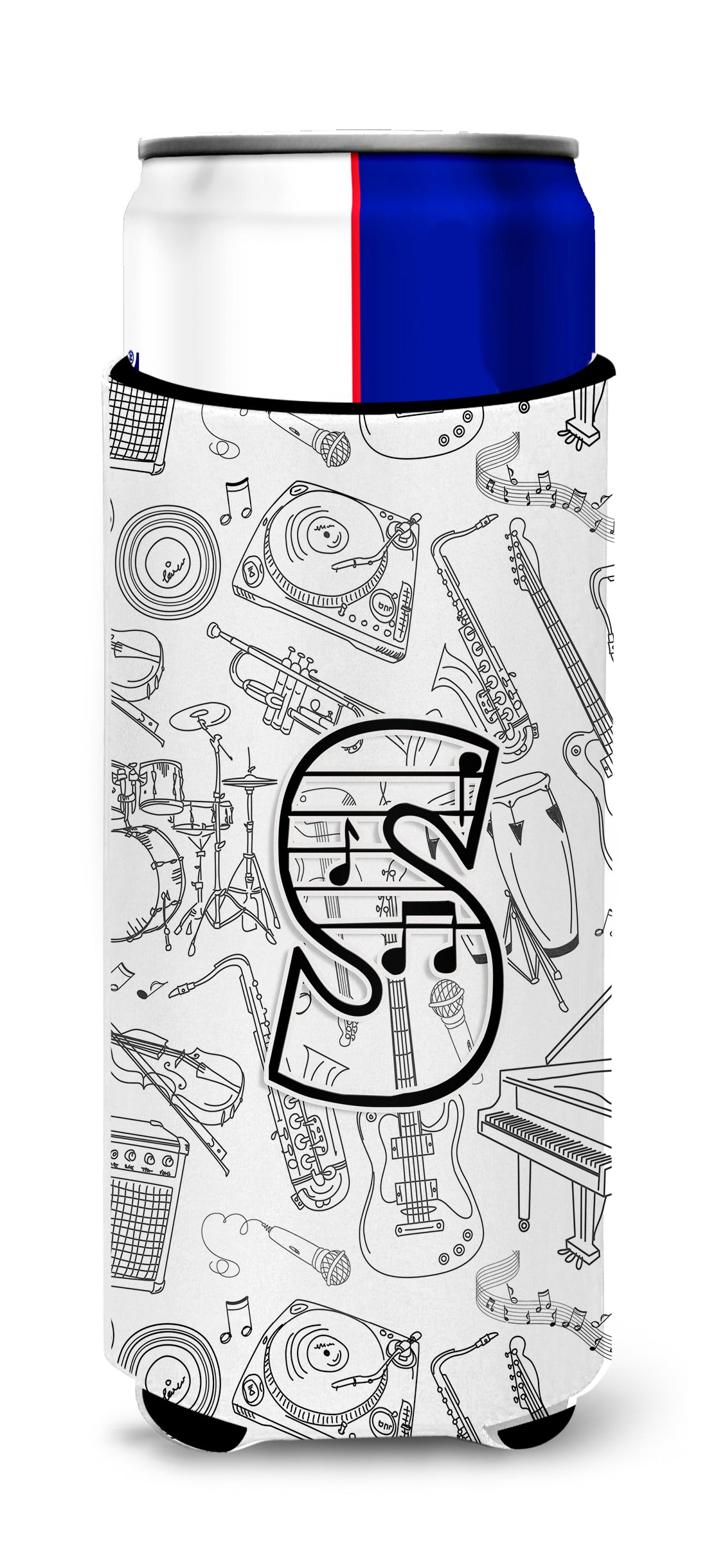 Letter S Musical Note Letters Ultra Beverage Insulators for slim cans CJ2007-SMUK