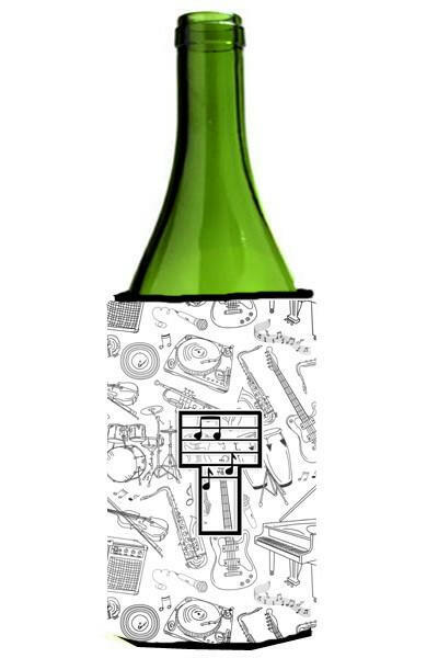 Letter T Musical Note Letters Wine Bottle Beverage Insulator Hugger CJ2007-TLITERK by Caroline&#39;s Treasures