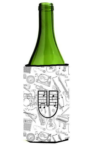 Letter U Musical Note Letters Wine Bottle Beverage Insulator Hugger CJ2007-ULITERK by Caroline&#39;s Treasures