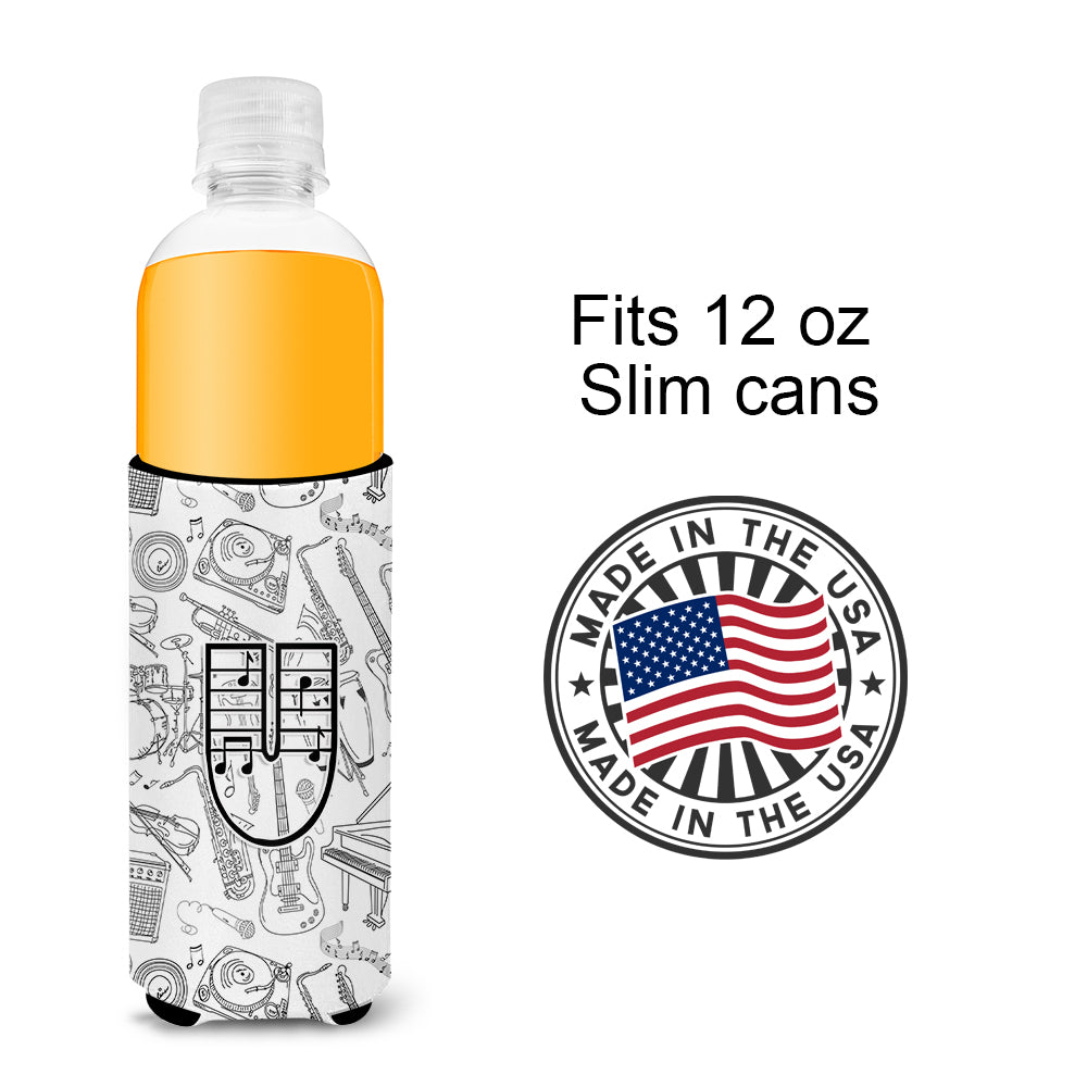 Letter U Musical Note Letters Ultra Beverage Insulators for slim cans CJ2007-UMUK.