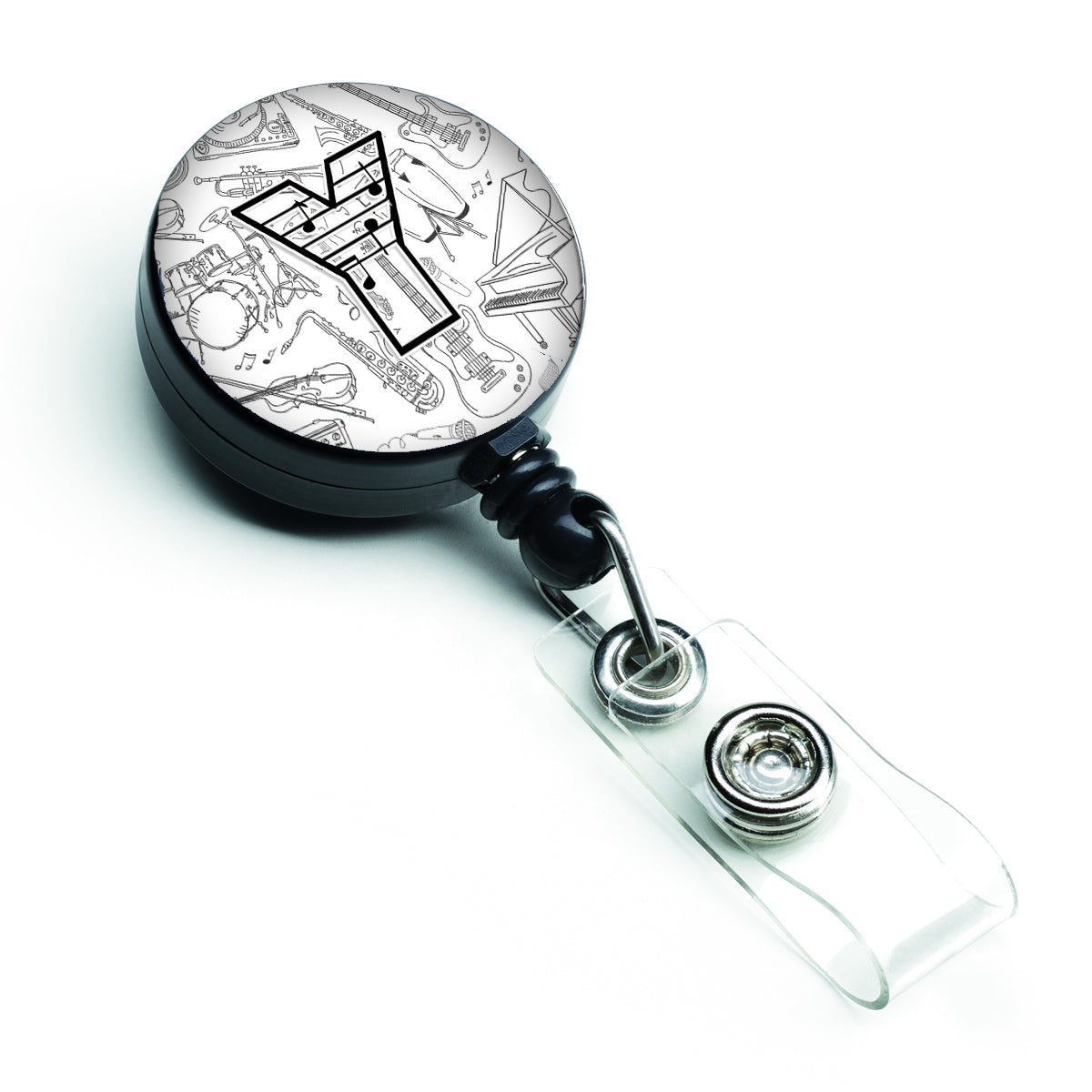 Caroline's Treasures Letter Y Musical Note Letters Retractable Badge Reel CJ2007-YBR