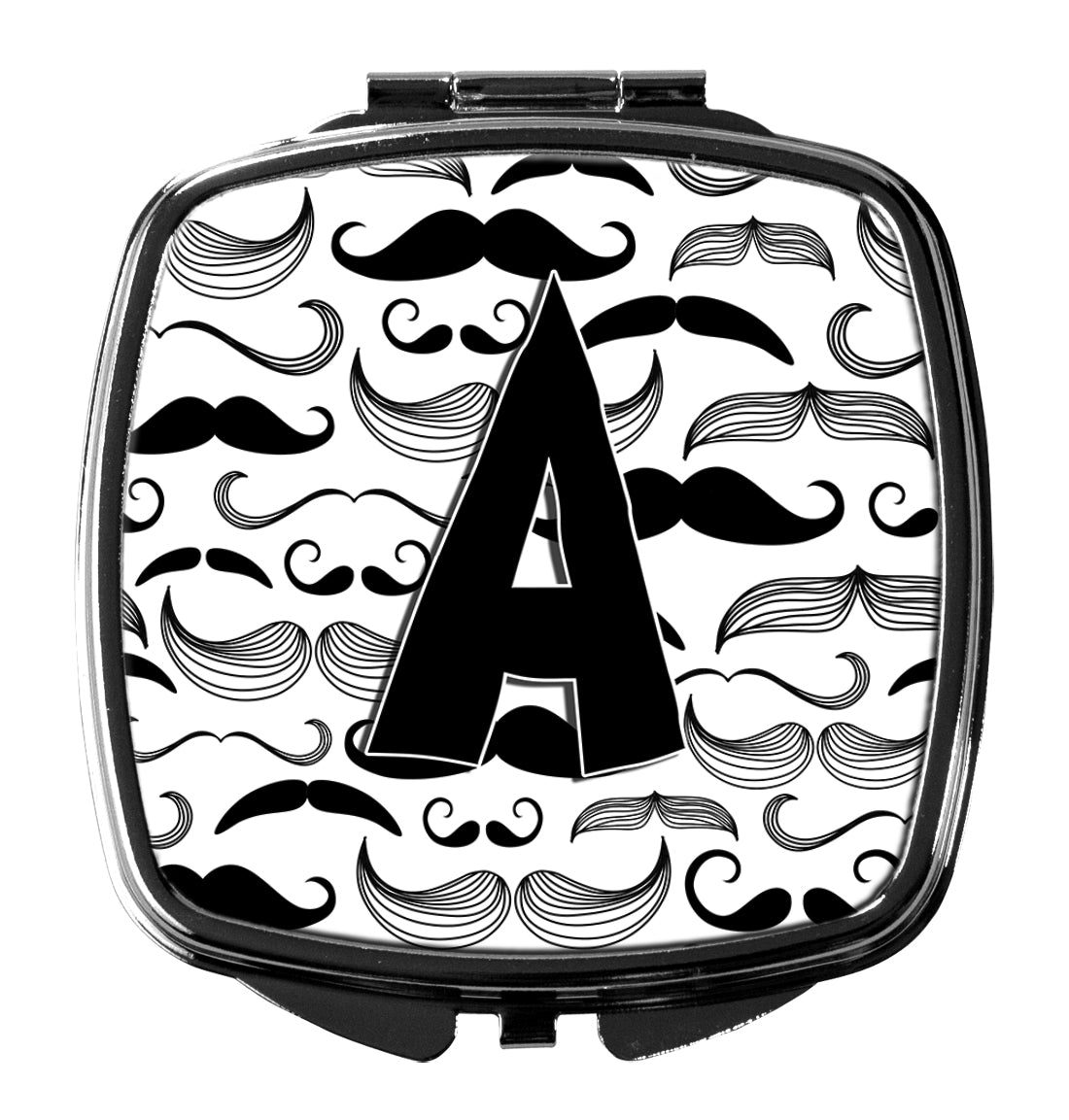 Caroline's Treasures Letter A Moustache Initial Compact Mirror – Stylish Purse Mirror with Artistic Covers CJ2009-ASCM