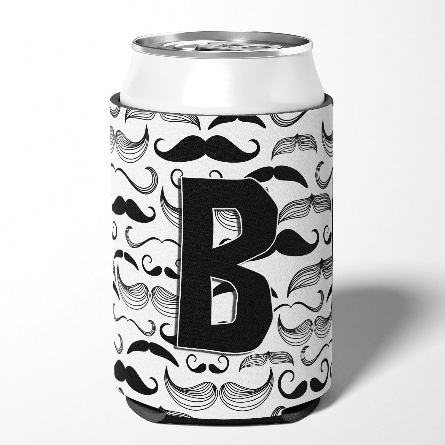 Letter B Moustache Initial Can or Bottle Hugger CJ2009-BCC