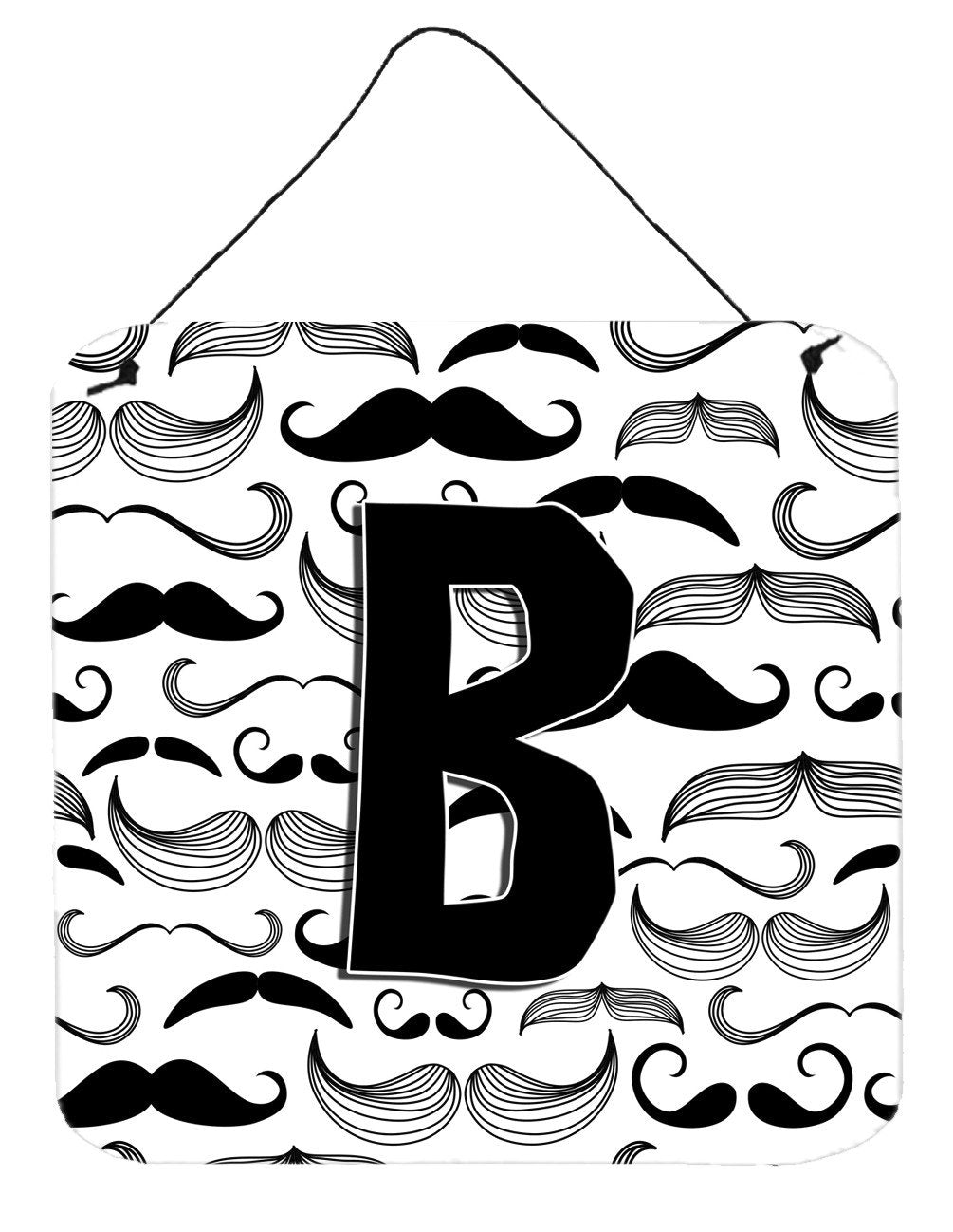 Letter B Moustache Initial Wall or Door Hanging Prints CJ2009-BDS66 by Caroline's Treasures