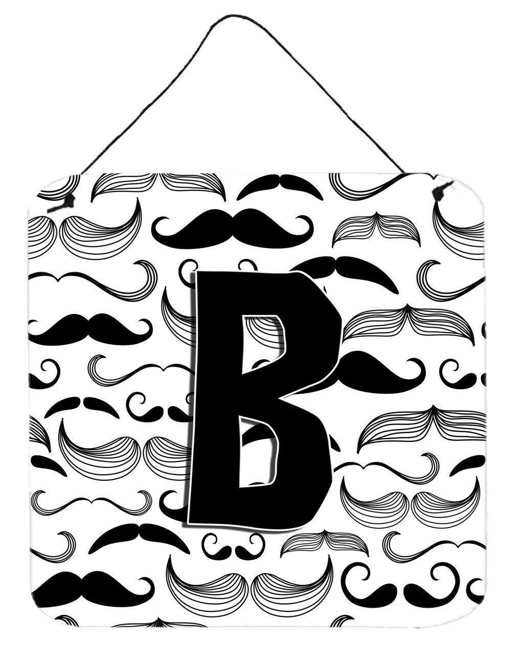 Letter B Moustache Initial Wall or Door Hanging Prints CJ2009-BDS66 by Caroline&#39;s Treasures