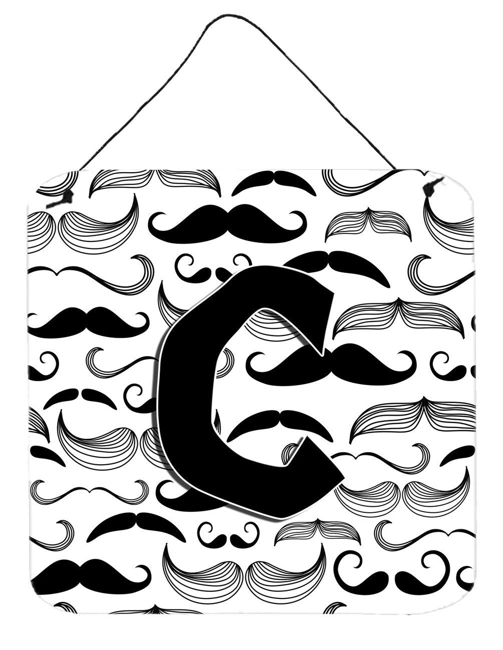 Letter C Moustache Initial Wall or Door Hanging Prints CJ2009-CDS66 by Caroline's Treasures