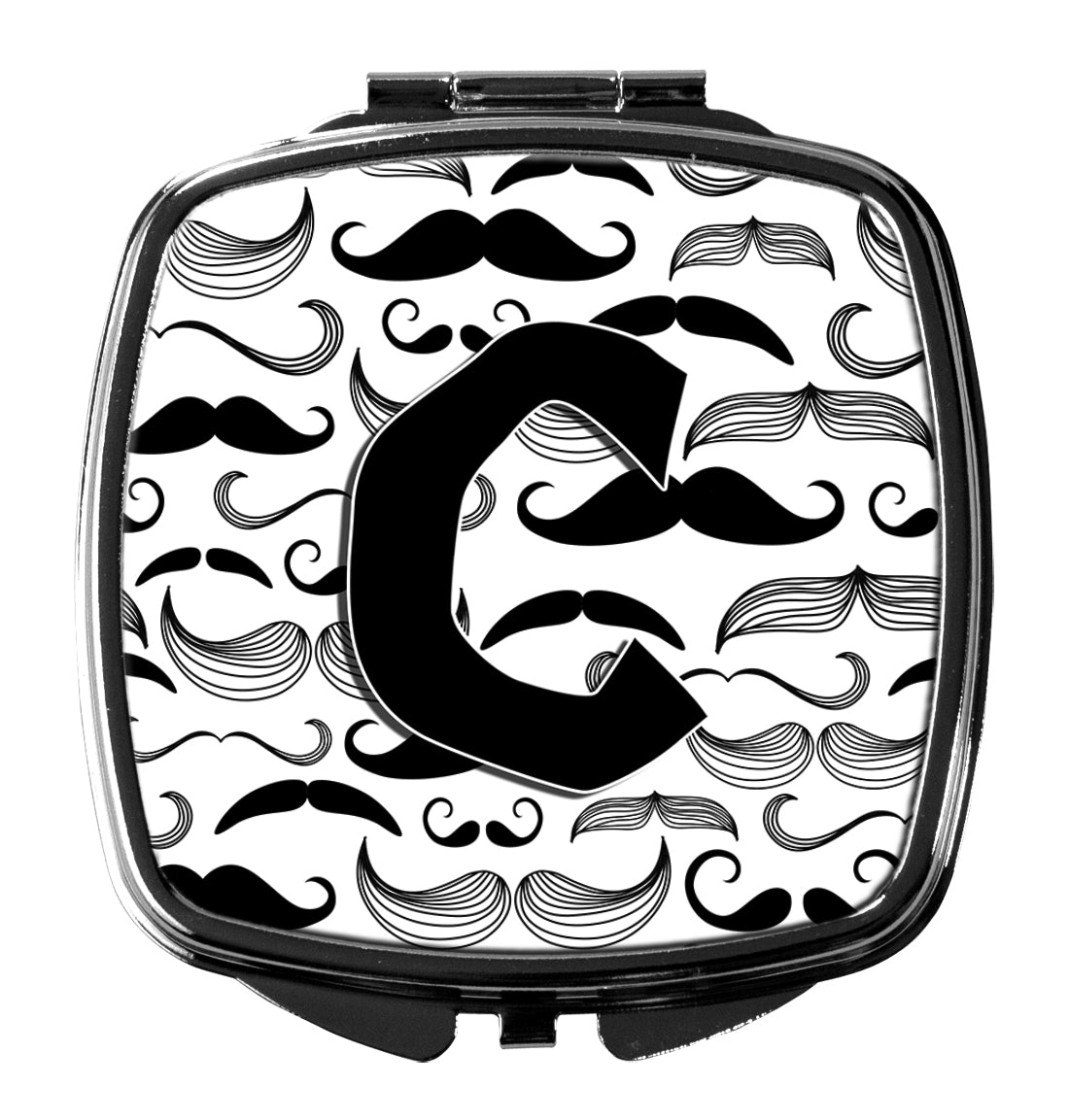 Caroline's Treasures Letter C Moustache Initial Compact Mirror – Stylish Purse Mirror with Artistic Covers CJ2009-CSCM