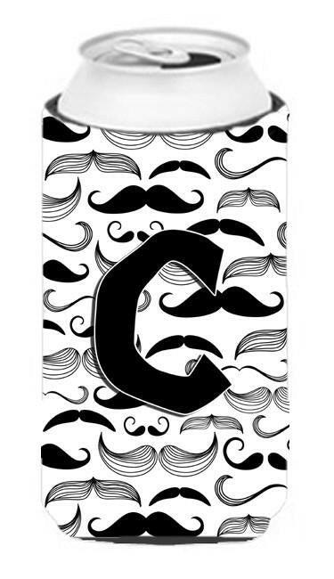 Letter C Moustache Initial Tall Boy Beverage Insulator Hugger CJ2009-CTBC by Caroline&#39;s Treasures