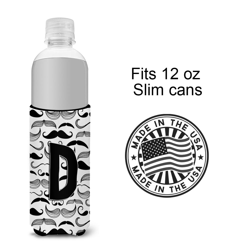 Lettre D Moustache Initial Ultra Beverage Isolateurs pour canettes minces CJ2009-DMUK
