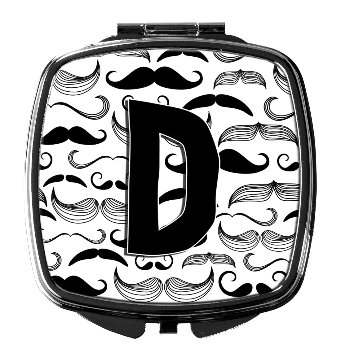 Letter D Moustache Initial Compact Mirror CJ2009-DSCM