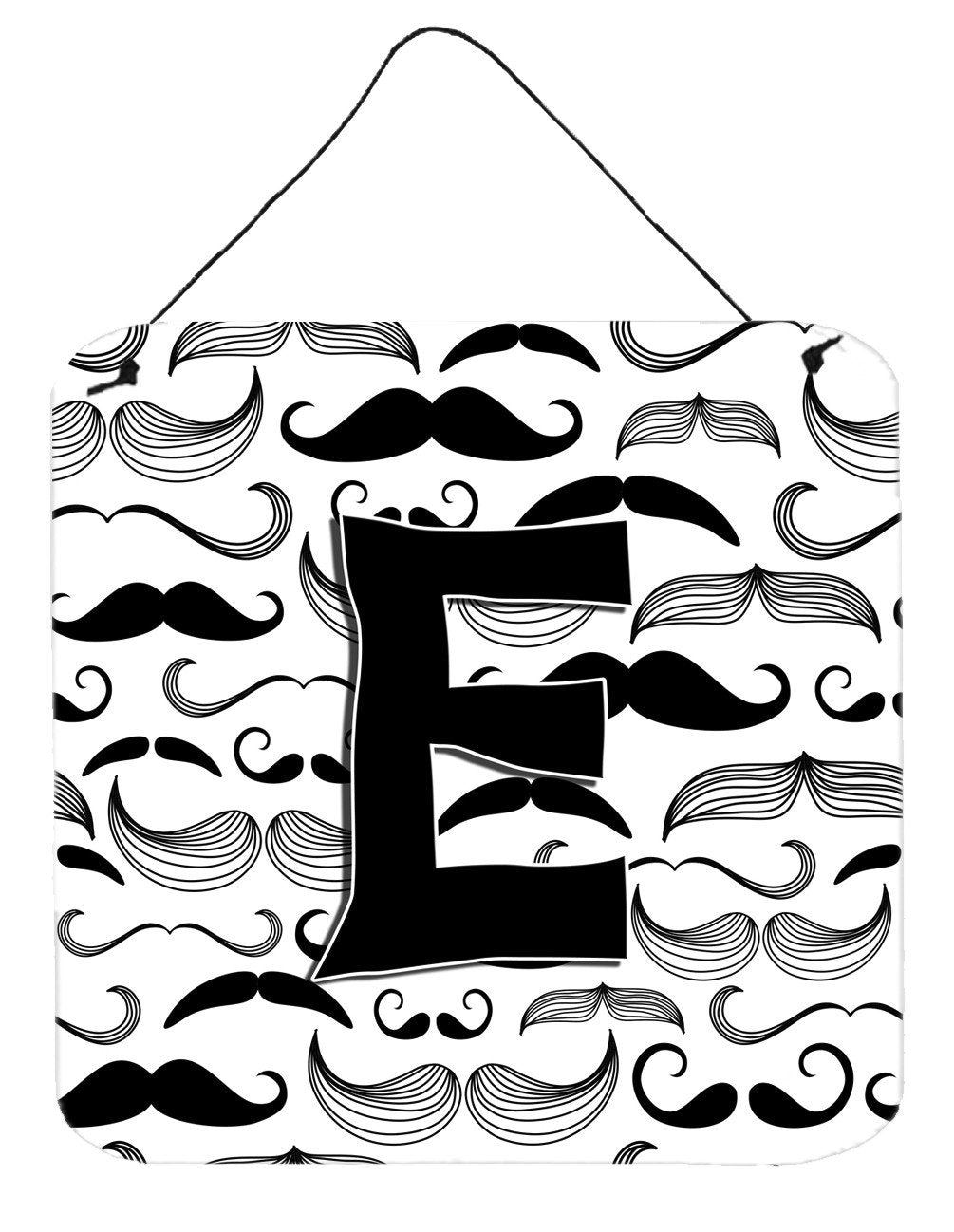 Letter E Moustache Initial Wall or Door Hanging Prints CJ2009-EDS66 by Caroline's Treasures