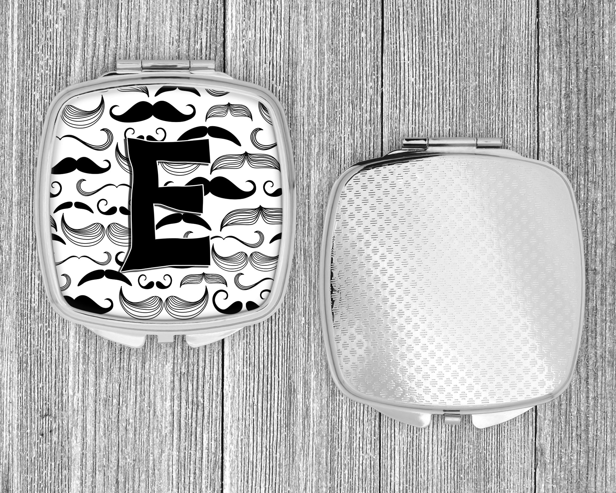Letter E Moustache Initial Compact Mirror CJ2009-ESCM