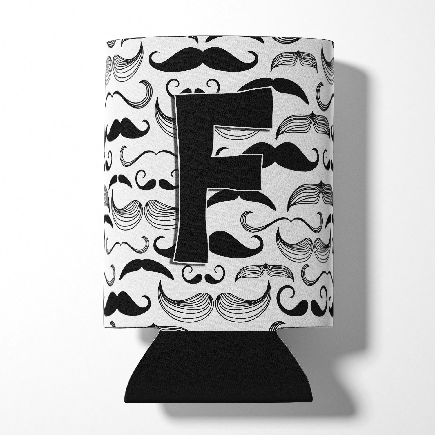 Letter F Moustache Initial Can or Bottle Hugger CJ2009-FCC